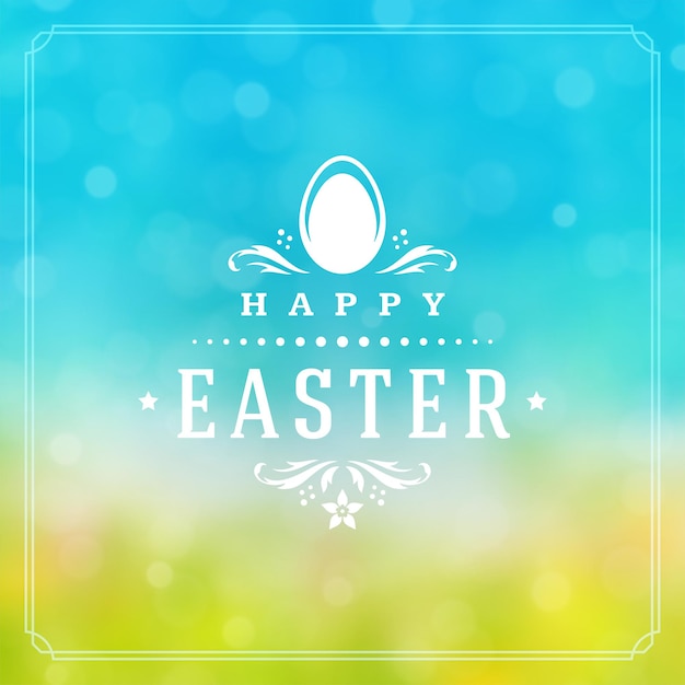 Vector happy easter greeting card design text template and badge vector design