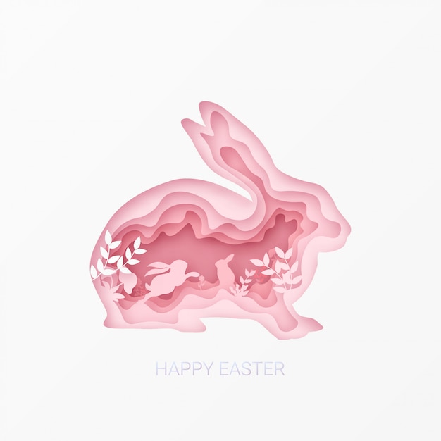 Happy easter greeting card template illustration.