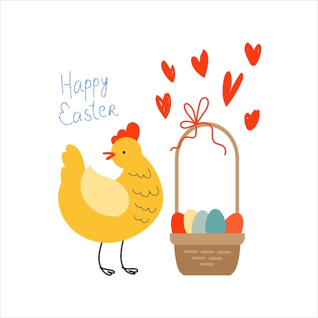 Vector happy easter greeting card vector illustration