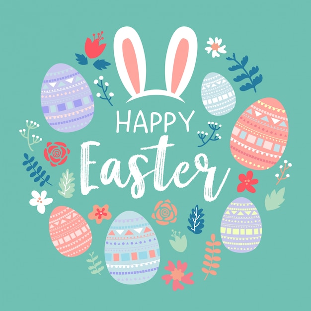 Vector happy easter greeting card