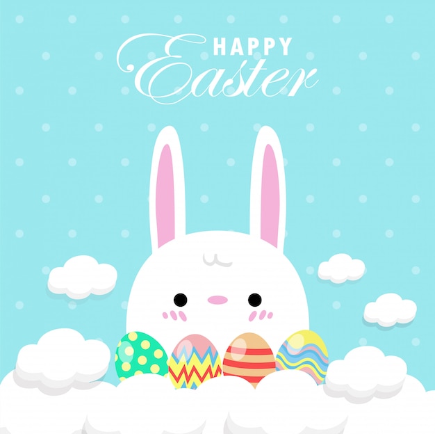 Happy Easter greeting card.