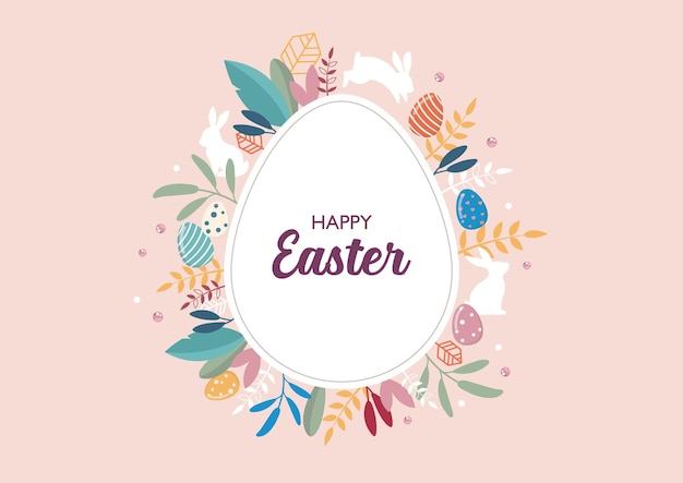 Happy Easter greeting invitation card