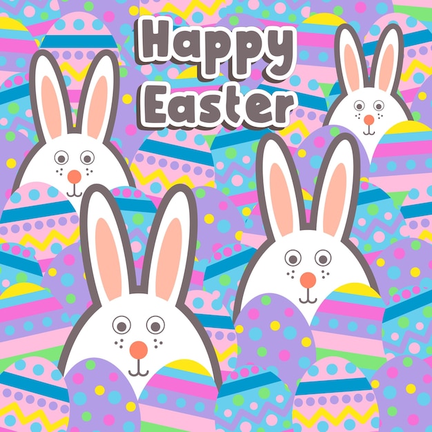 Vector happy easter greeting post vector