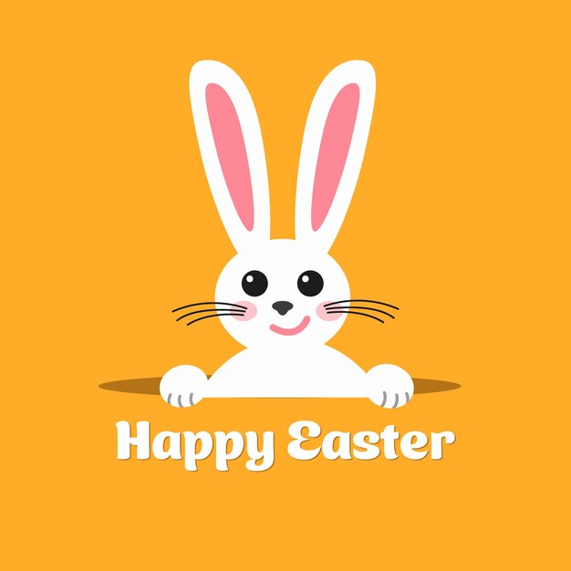happy easter greeting vector festive illustration easter bunny smiling