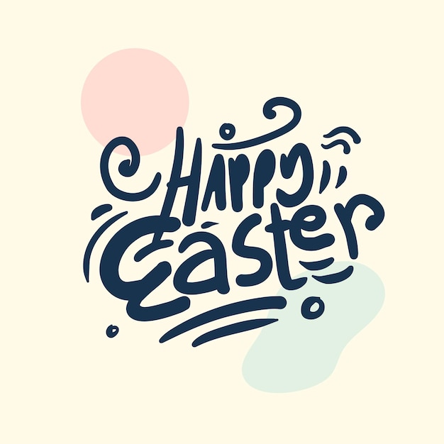 happy Easter Hand drawn calligraphy and brush pen lettering. design for holiday greeting card