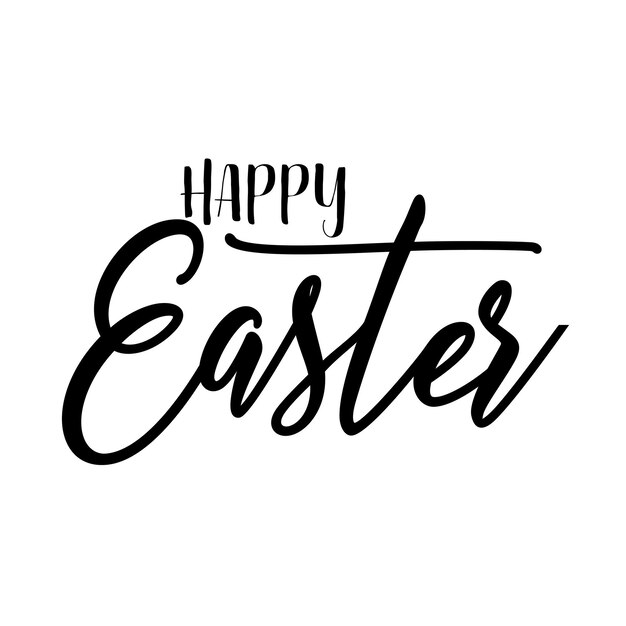 Happy easter hand drawn calligraphy design greeting card with text handwritten sketch lettering