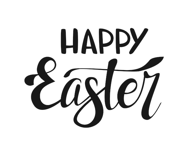 Happy Easter hand lettering inscription Vector lettering Design for decor cards print web