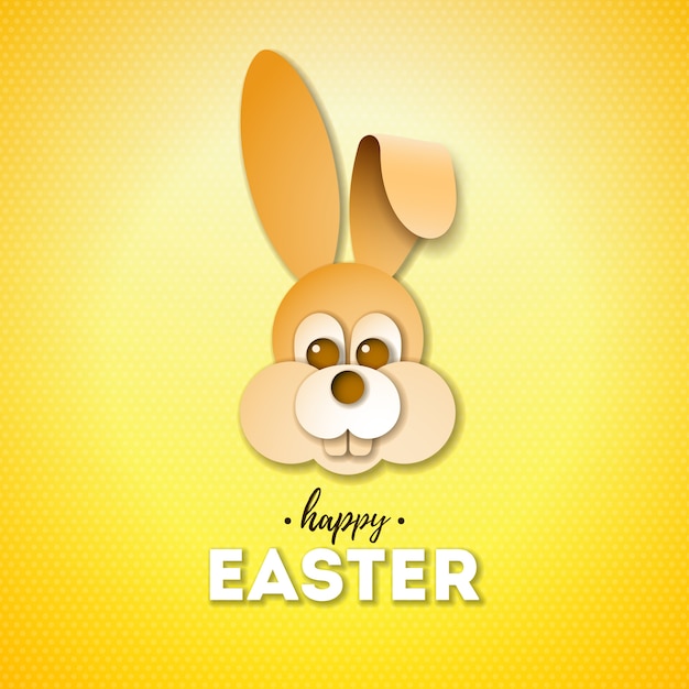 Happy easter holiday design con nice rabbit face