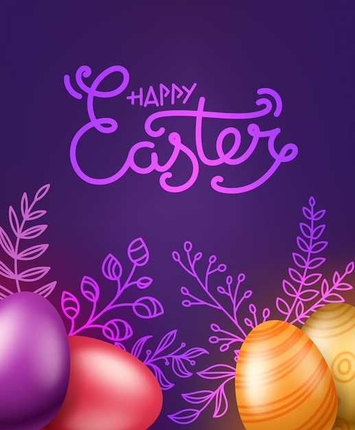 Happy easter holiday greeting card