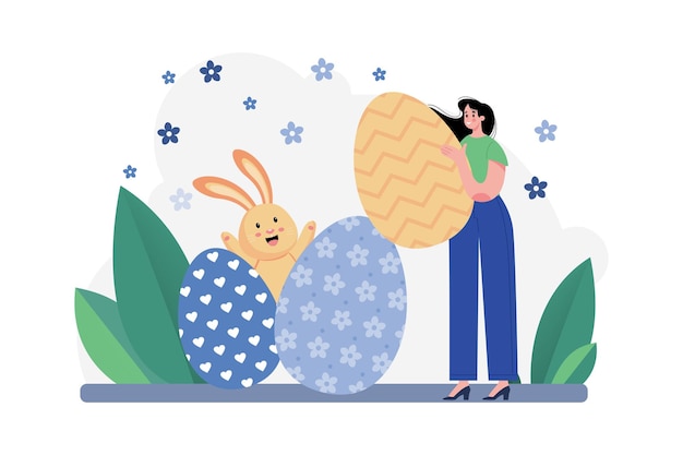 Vettore felice concetto di illustrazione di pasqua