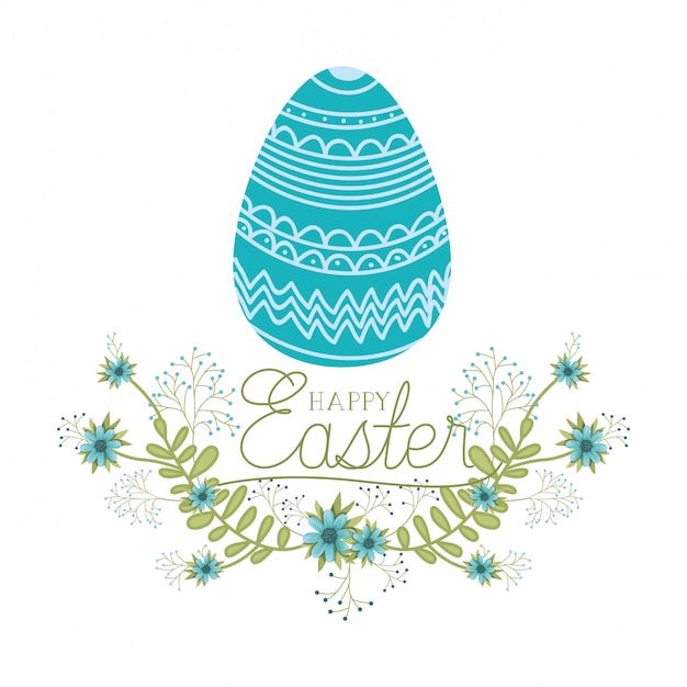 Happy easter label isolated icon