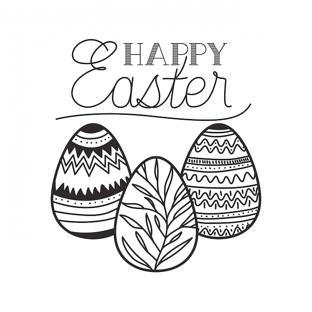 Happy easter label isolated icon