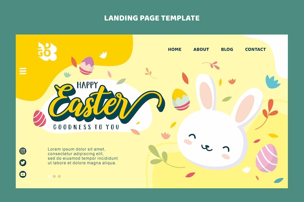 Vector happy easter landing page template