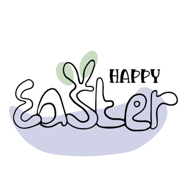 Happy easter lettering hand drawn