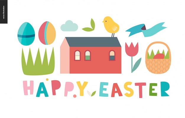 Vector happy easter lettering