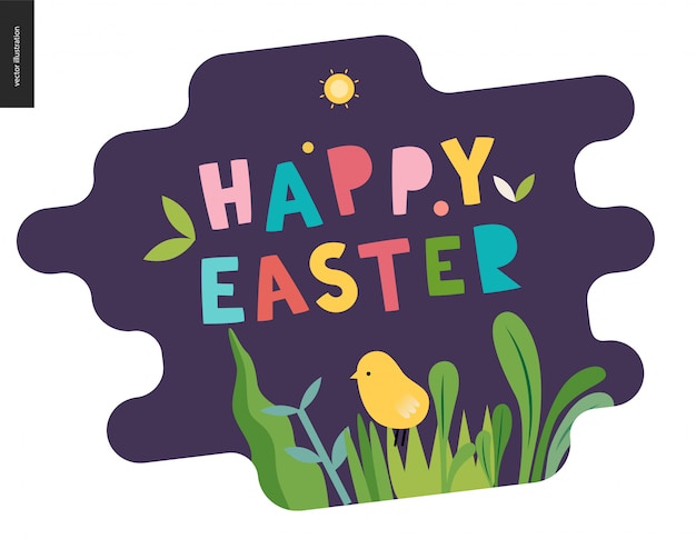 Happy easter lettering