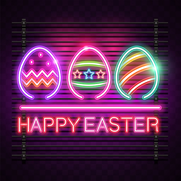 Happy easter neon design.