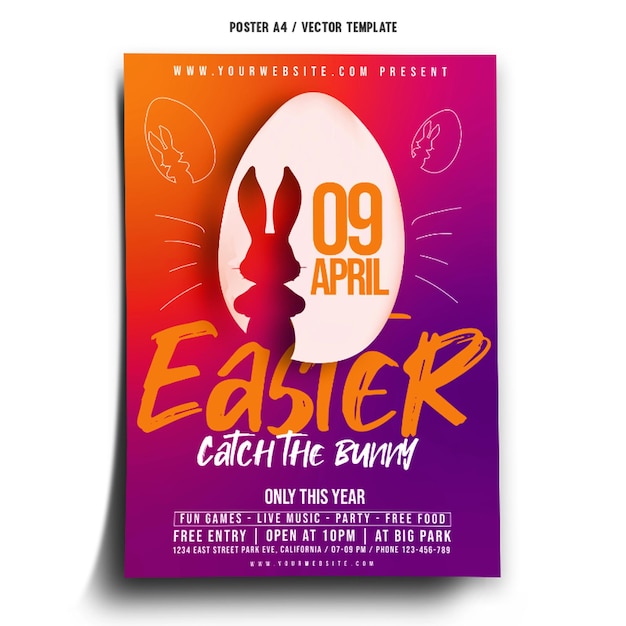 Happy Easter Night Poster Template