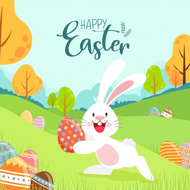 Happy easter poster, invitation card, background. the season of joy.