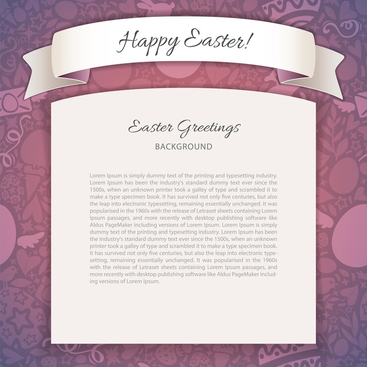 वेक्टर happy easter poster with copy space