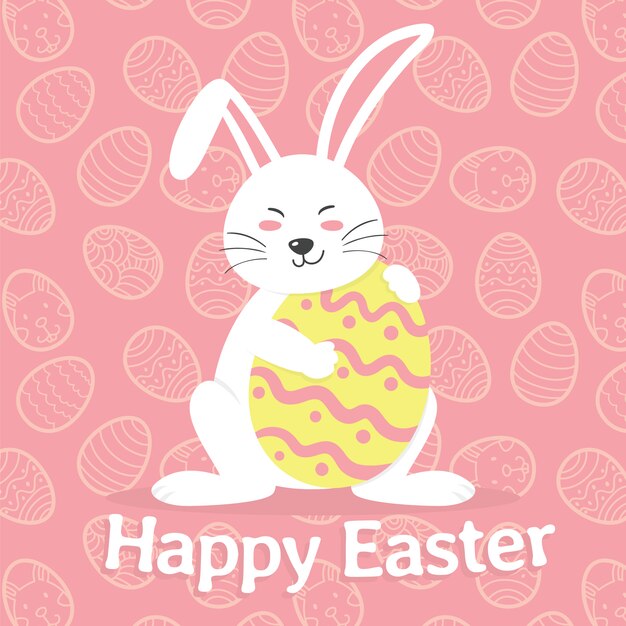 happy easter rabbit huge easter egg