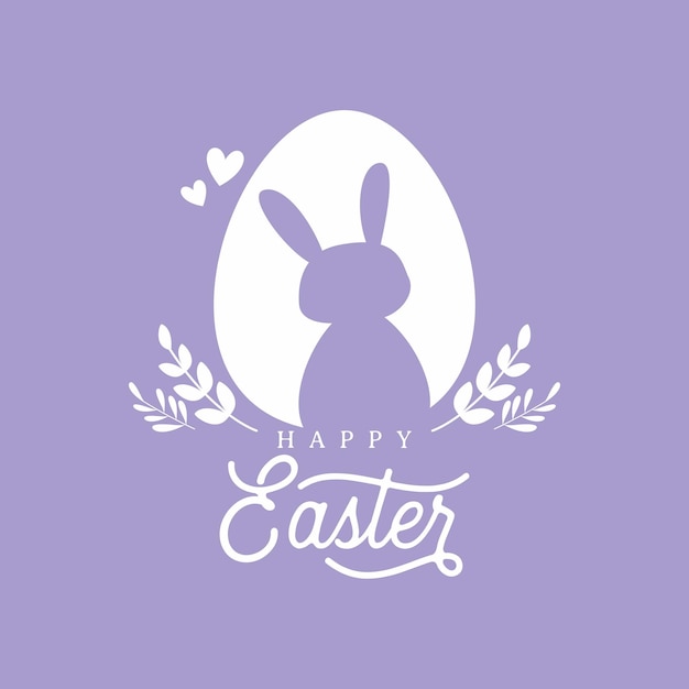 Vector happy easter rabbit silhouette design