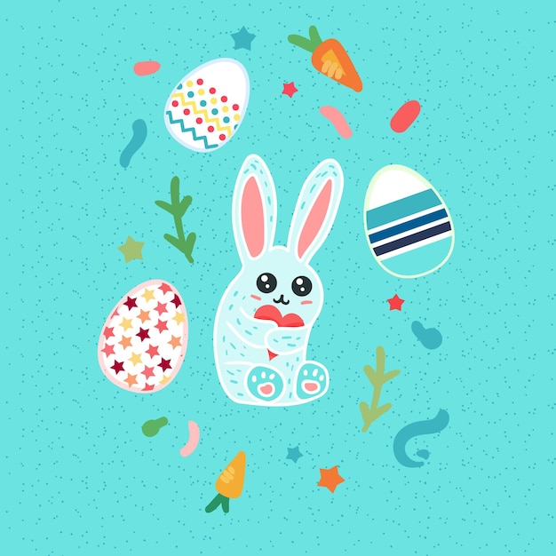 Vector happy easter rabbit