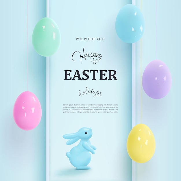 Happy Easter realistic greeting card