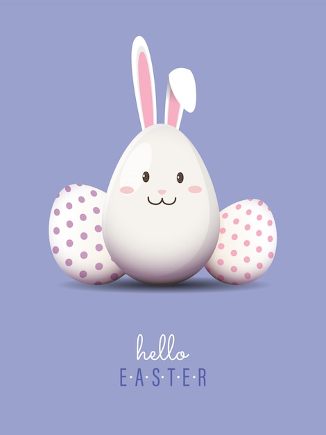 Happy easter's day greeting card.