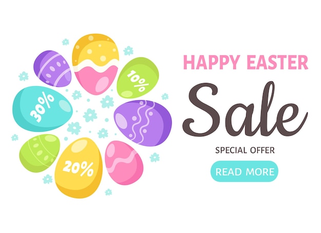 Happy easter sale. easter eggs