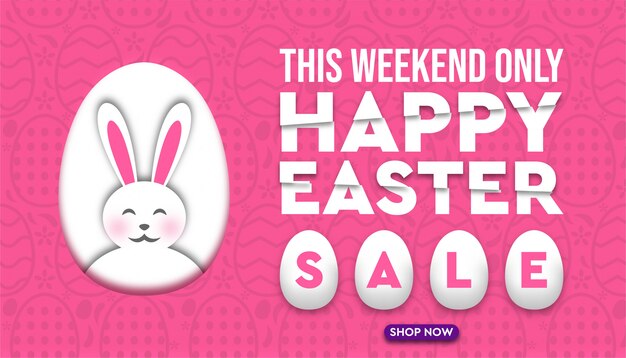 Happy Easter sale promotion design and banner stock