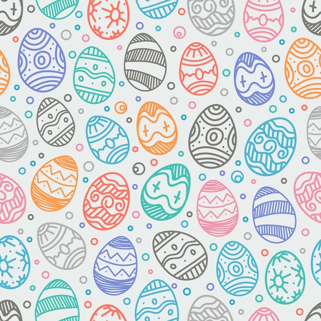 Happy easter seamless background vector seamless pattern of color easter elements