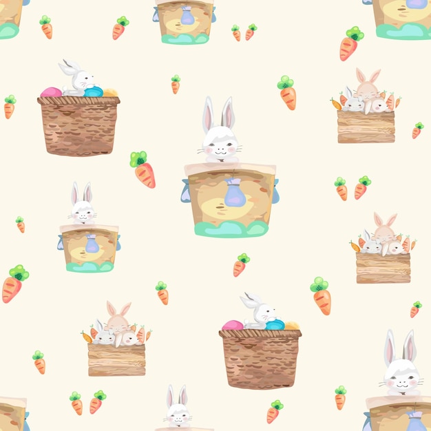 Happy easter seamless pattern background Vector illustration