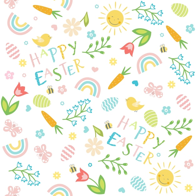 Happy Easter seamless pattern