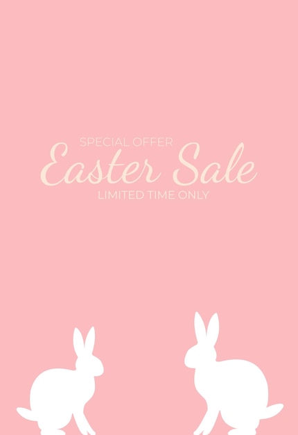 Happy Easter Set of Sale banners greeting cards posters holiday covers Trendy design with typography bunny Spring Easter background