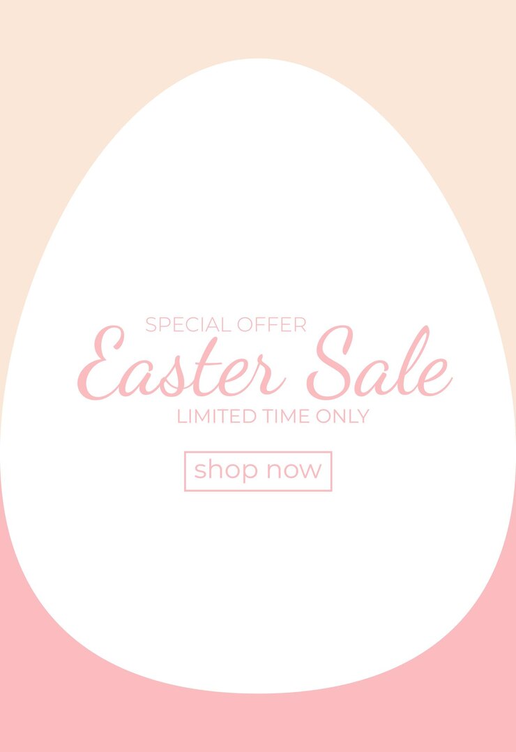 Happy Easter Set of Sale banners greeting cards posters holiday covers Trendy design with typography white eggs Spring Easter background