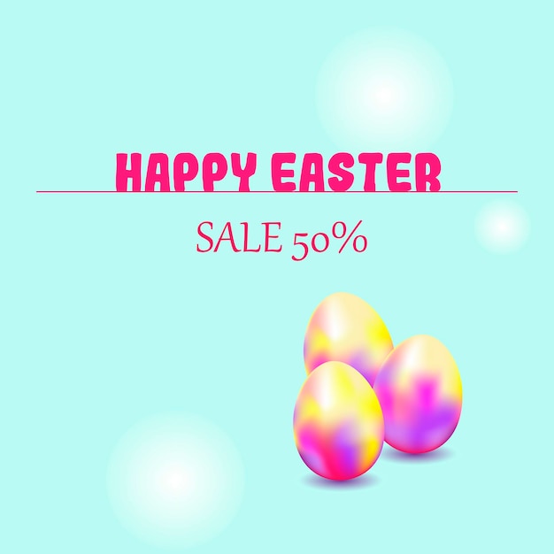 Happy easter square banner for web advertise of easter egg hunt vector design