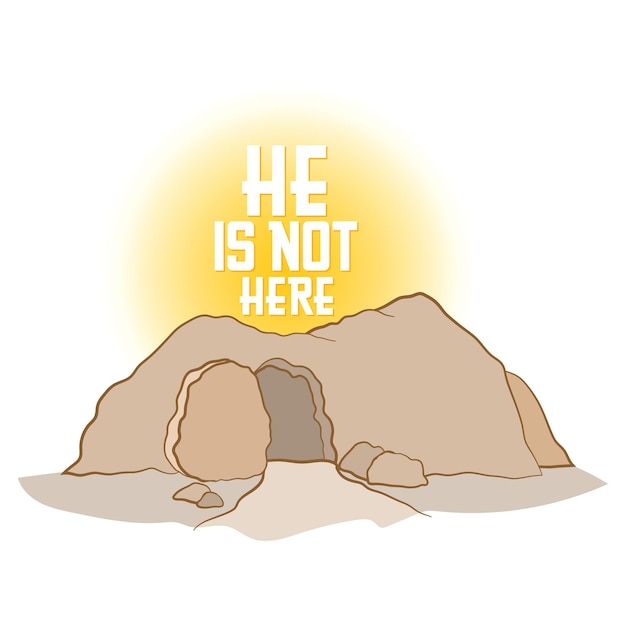 Vector happy easter sunday day he is risen celebration of resurrection