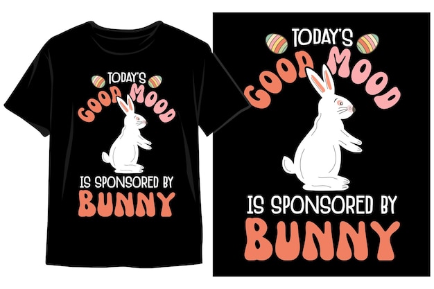 Vettore happy easter sunday dog tshirt design bunny dog tshirt design tipografia design vettoriale
