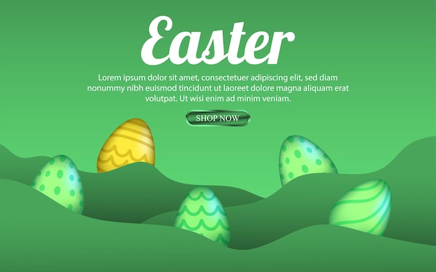 Vector happy easter template banner background egg decoration poster spring design rabbit year