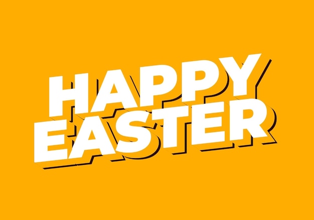 Happy easter Text effect design in eye catching colors and 3 dimension style