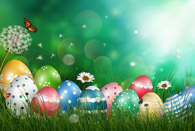 Happy easter theme design 