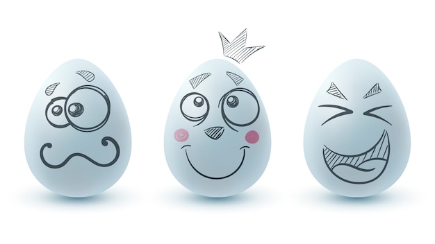 Happy Easter. Three eggs