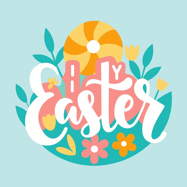 Vettore happy easter typography design vector (vettore di progettazione della tipografia di pasqua felice)