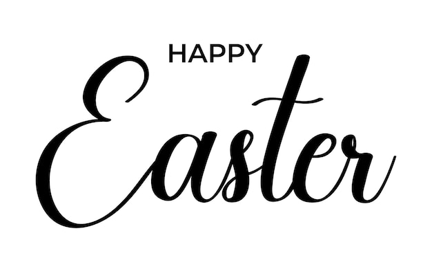 Happy Easter vector calligraphy text Happy Easter greeting card Modern Handwritten type