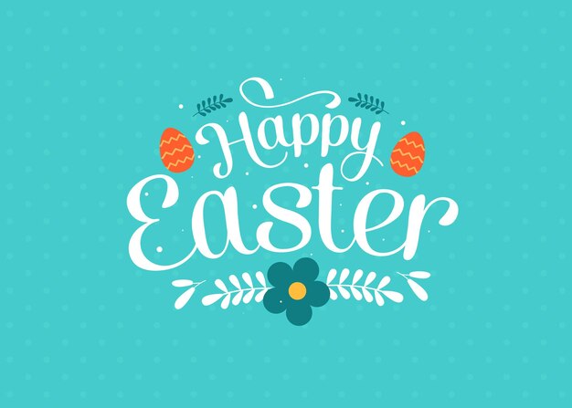 Buona pasqua vettore biglietto di auguri colorato con fiori uova scritte citazioni calligrafia