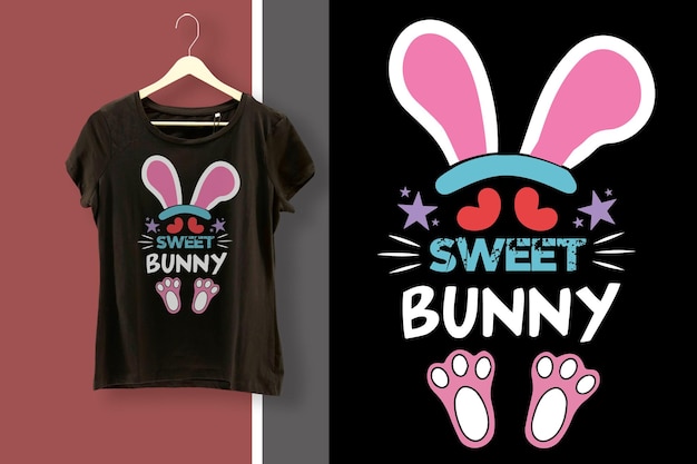 Vettore happy easter vibes t-shirt design did some bunny say easter t-shirt design sono qui solo per il cioccolato