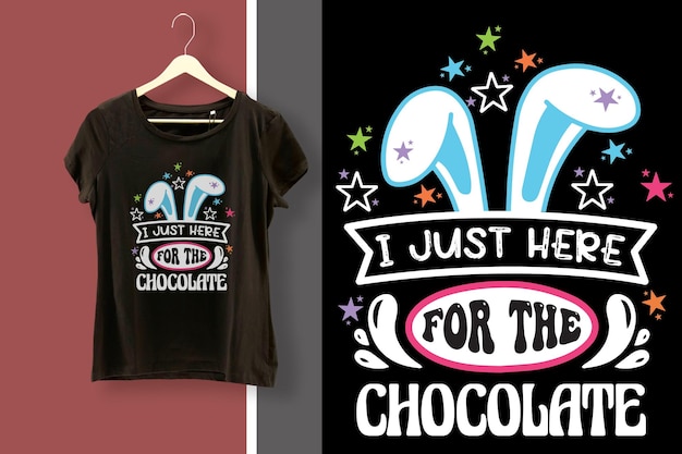 Vettore happy easter vibes t-shirt design did some bunny say easter t-shirt design sono qui solo per il cioccolato