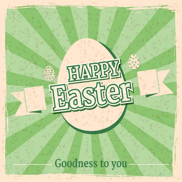 Счастливой Пасхи винтажный плакат поздравительная открытка яйцо текст ретро иллюстрация шаблон фона вектор