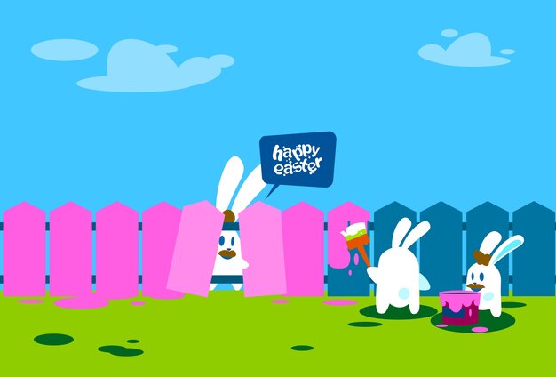 Vector happy easter wall holiday banner